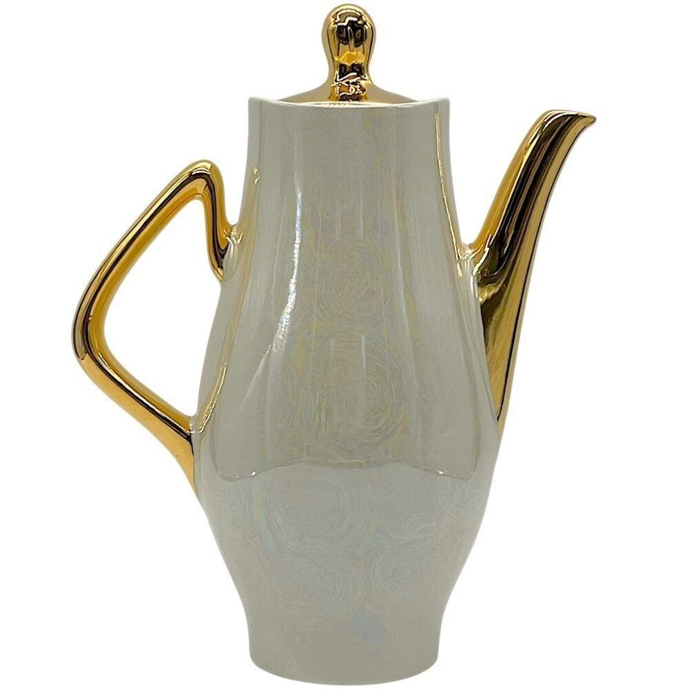 Pearl China 22 KT Gold Decorated Iridescent Teapot